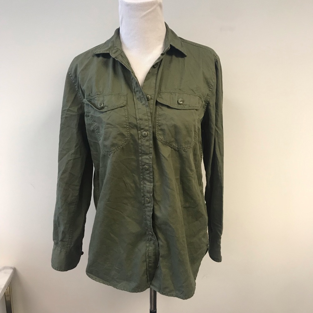 JCrew Army Green Cargo Shirt